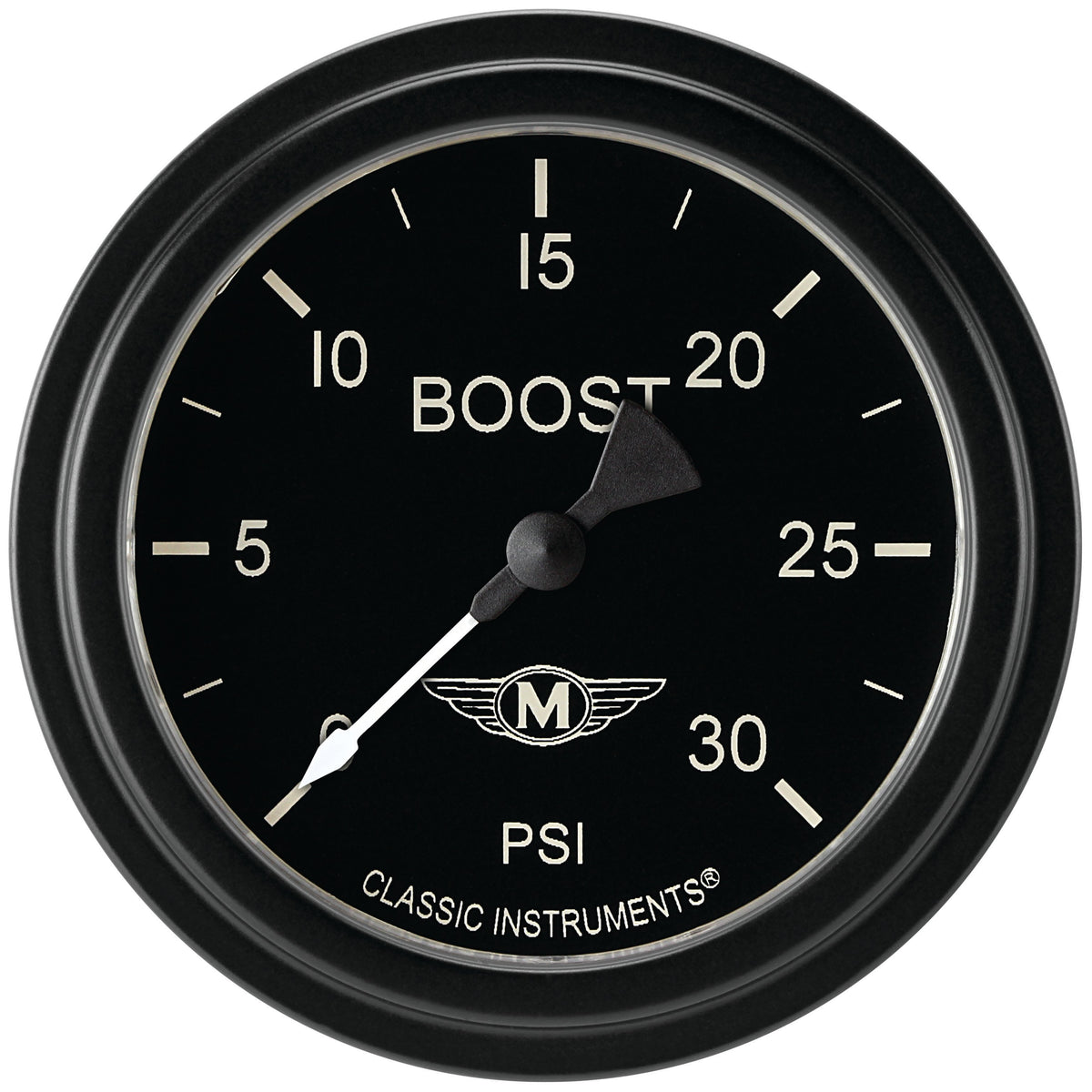 Classic Instruments Moal Bomber 2-5/8" Boost Gauge (30 PSI) - MA342BLF