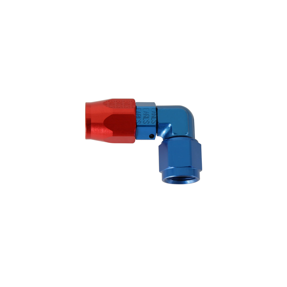 Earl’s 90 Degree Swivel-Seal® Hose End -6 AN - Red/Blue - Clamshell Package - 809006ERLP