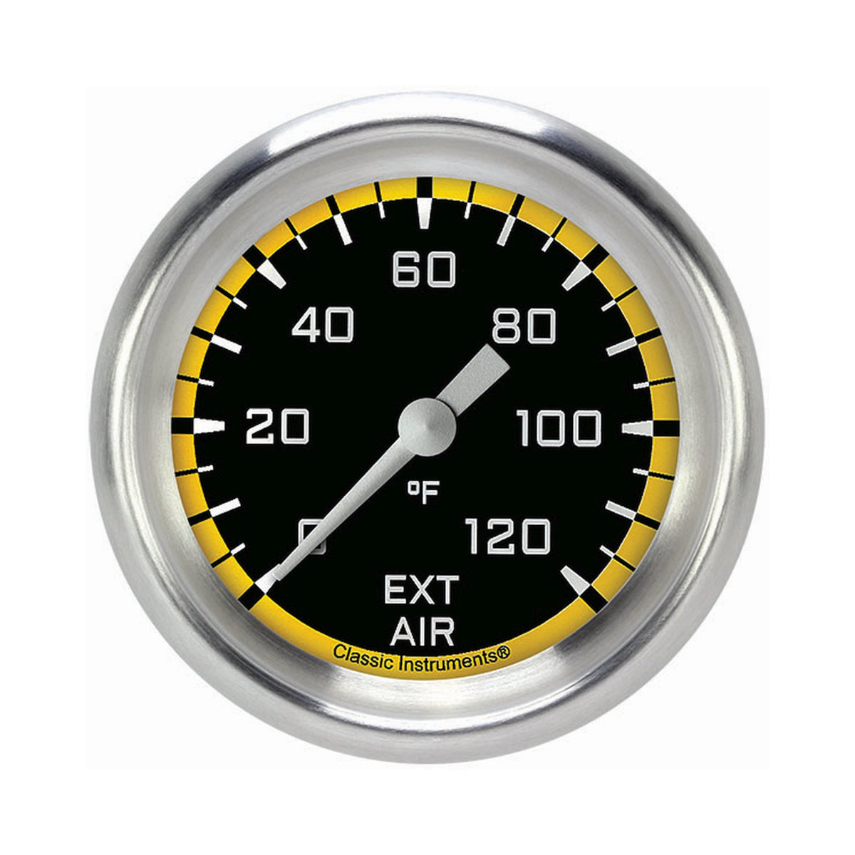Classic Instruments Autocross Yellow 2-5/8" External Air Tempature Gauge - AX399YAPF