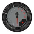 Classic Instruments AutoCross Gray 3-3/8" Tachometer Gauge - AX10GBLF