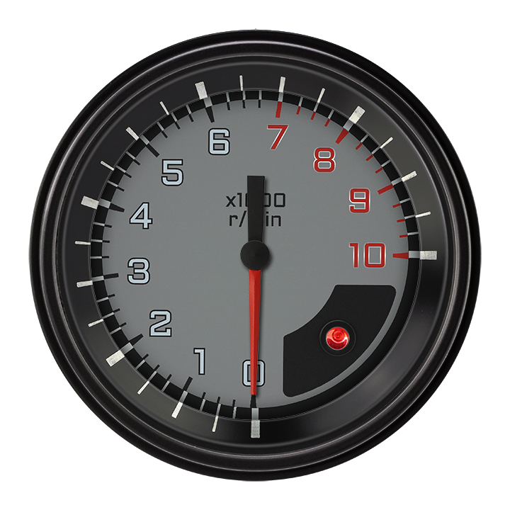 Classic Instruments AutoCross Gray 3-3/8" Tachometer Gauge - AX10GBLF
