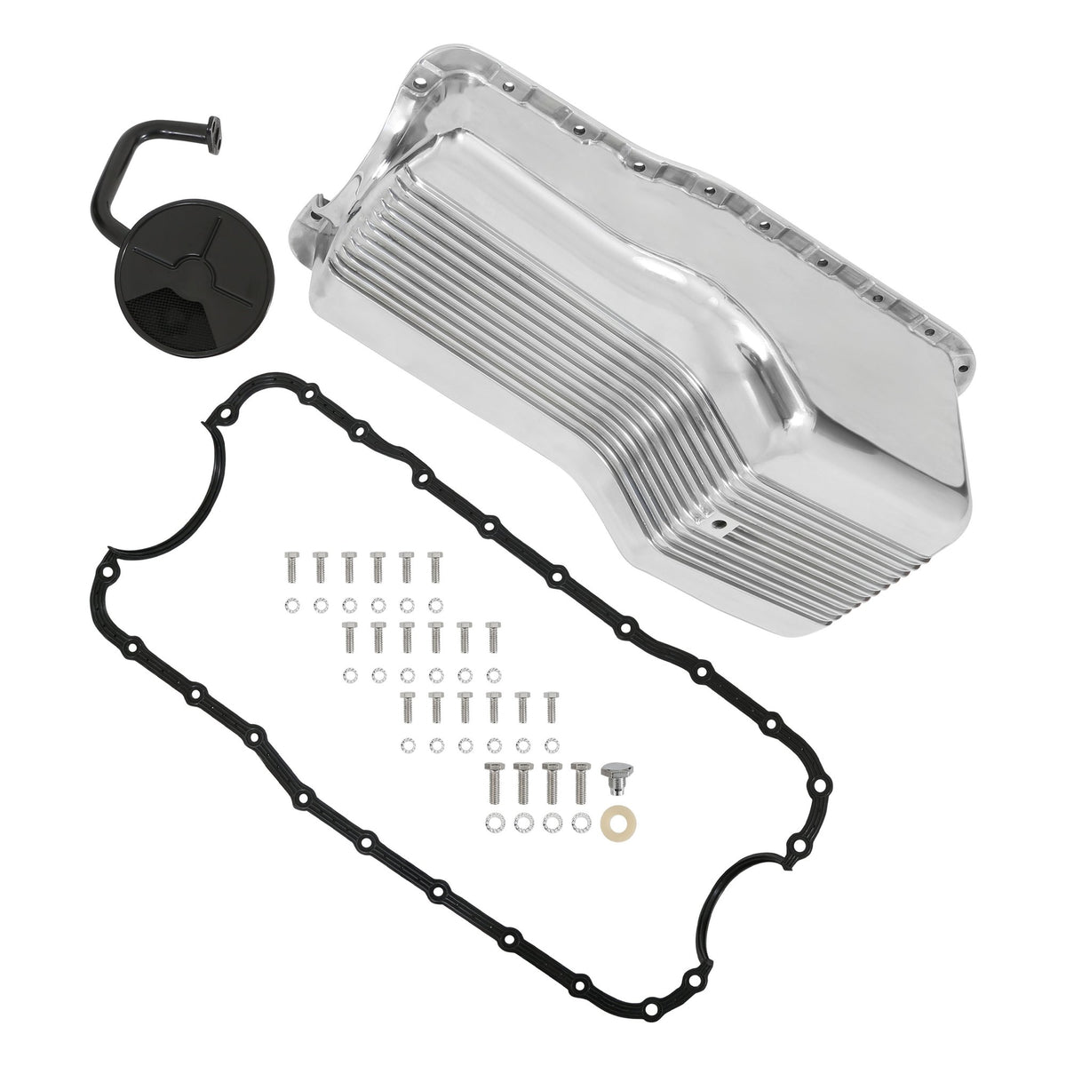 Weiand Aluminum Oil Pan Kit for SBF, non-351W V8s - 6524FWND