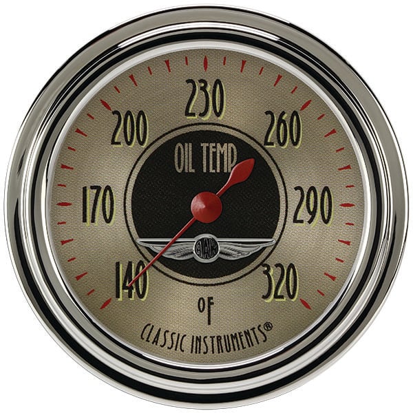 Classic Instruments All American Nickel 2-5/8" Oil Temperature Gauge - AN328SLC