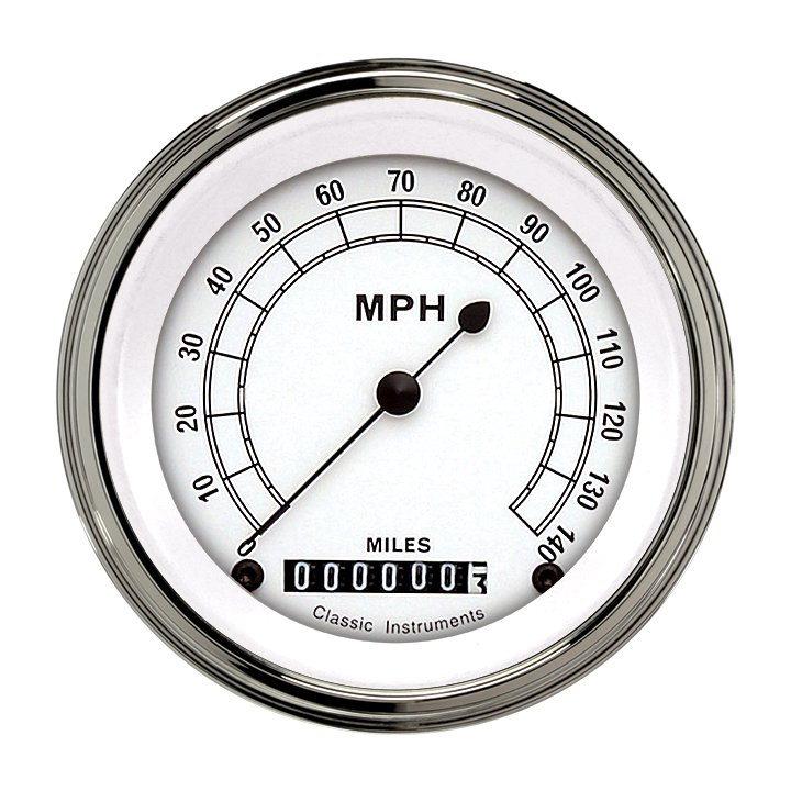 Classic Instruments Classic White 3-3/8" Speedometer Gauge - CW55SLF
