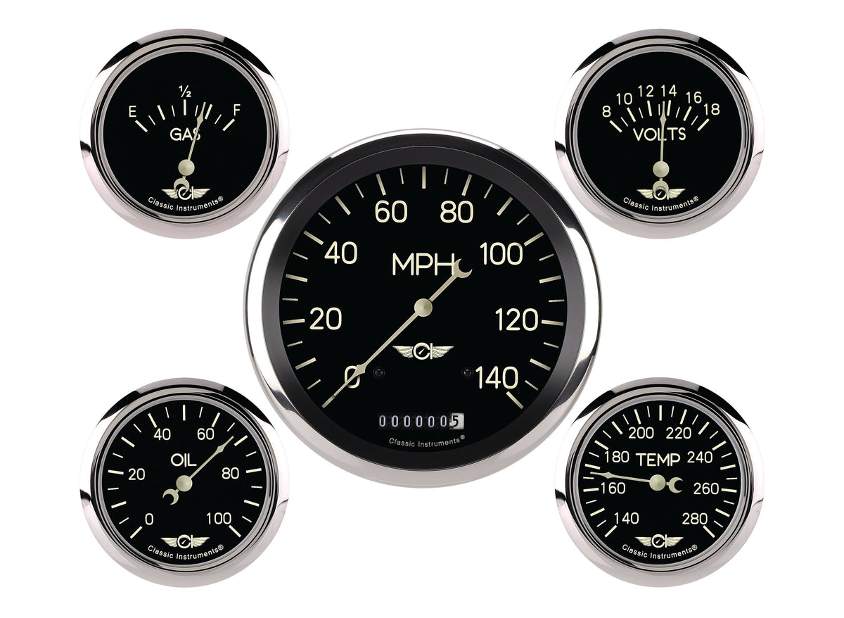 Classic Instruments Classic Series Five Gauge Set, 4-5/8" - CL954SRC