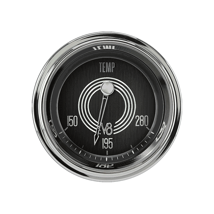 Classic Instruments V8 Speedster 2-1/8" Water Temperature Gauge - V8SR26SHC