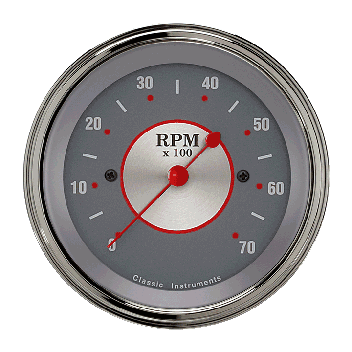Classic Instruments Silver Series 3" Tachometer Gauge (7000 RPM) - SS70SLC