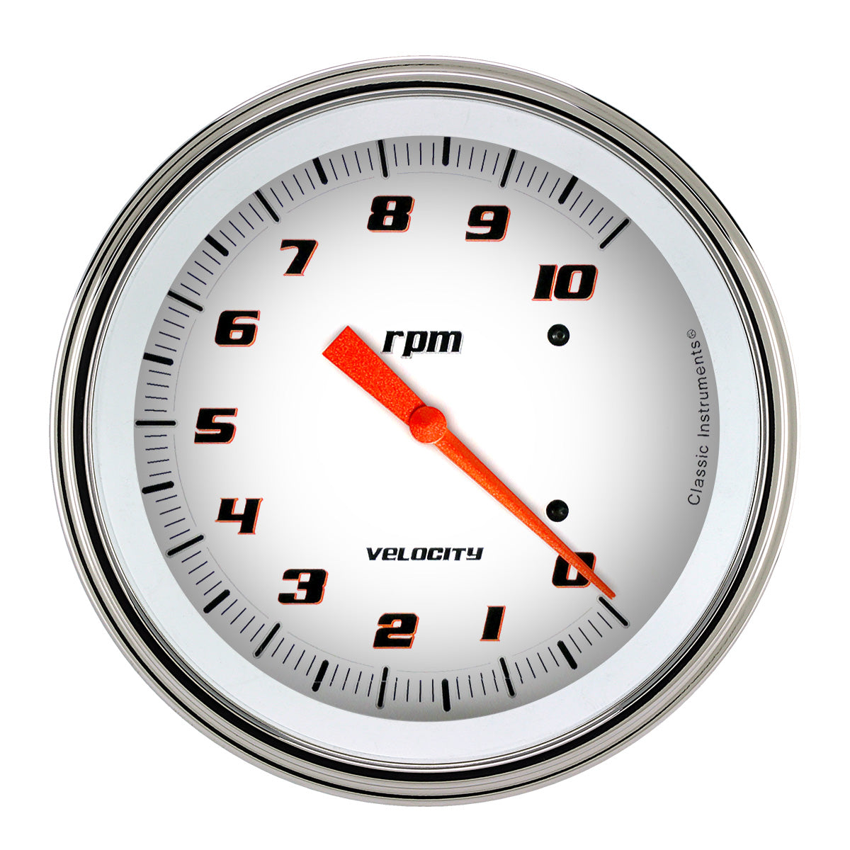 Classic Instruments Velocity White 5" Tachometer Gauge (10K) - VS71WSLC