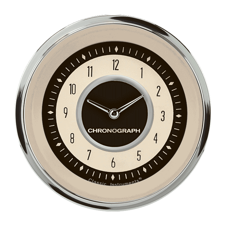 Classic Instruments Nostalgia VT 3" Clock W Reset - NT93SLC
