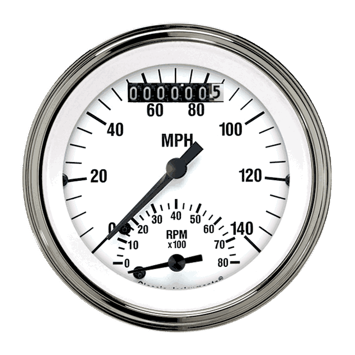 Classic Instruments White Hot 3-3/8" Ultimate Speedometer Gauge - WH20SLF