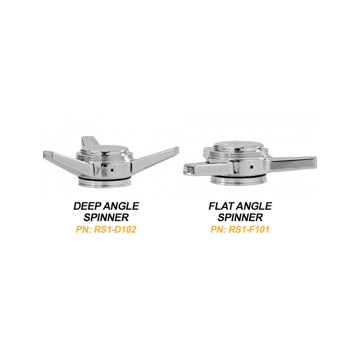 Rocket Racing Wheels Deep Angle Spinner Polished Pair - RS1-D102