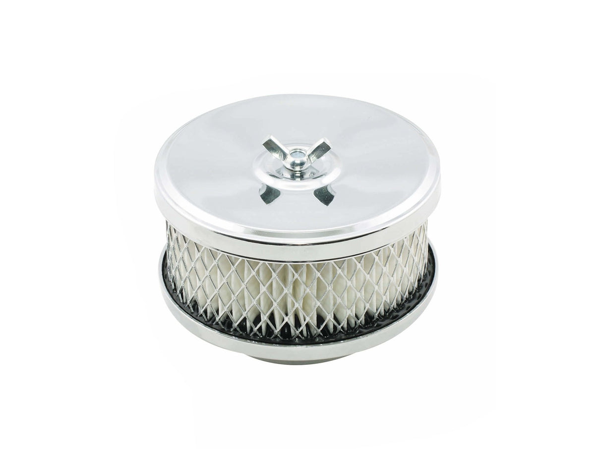Mr. Gasket Air Cleaner - Deep Dish - 4 Inch x 2 Inch - Chrome - 4354