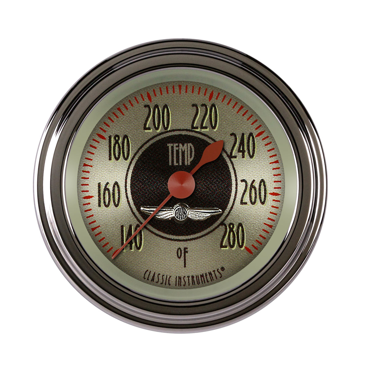 Classic Instruments American Nickel 2-1/8" Water Temp Full Sweep 3/8 Gauge - AN126SLC-06