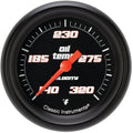 Classic Instruments Velocity Black 2-5/8" Oil Temperature Gauge - VS328BBPF