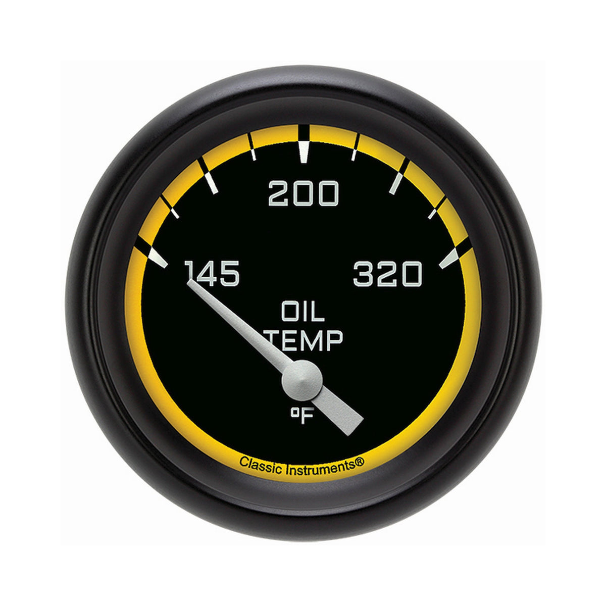 Classic Instruments Autocross Yellow 2-5/8" Oil Temperature Gauge - AX228YBPF