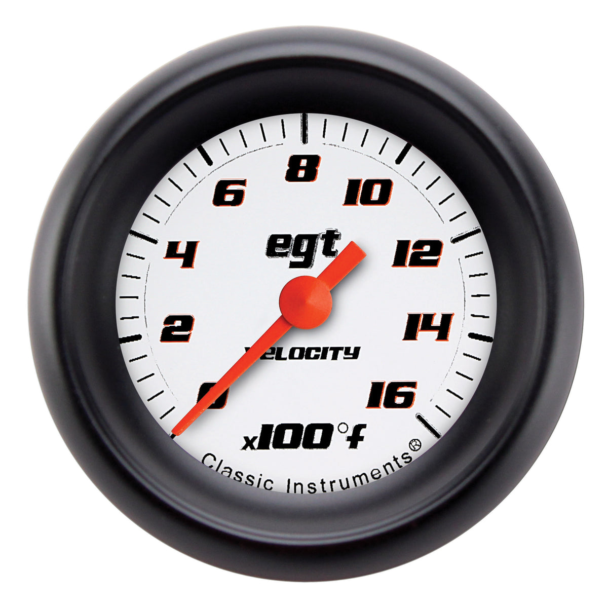 Classic Instruments Velocity White 2-1/8" Pyrometer Full Sweep Gauge - VS198WBPF