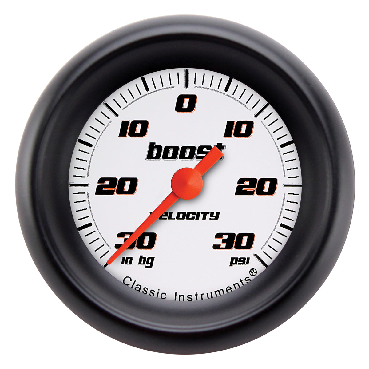 Classic Instruments Velocity White 2-1/8" Boost/Vacuum Electric Gauge - VS141WBPF