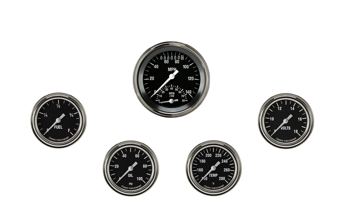 Classic Instruments Hot Rod Five Gauge Set - HR335SLF