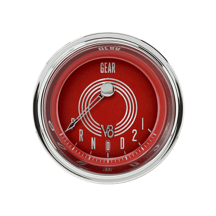 Classic Instruments V8 Red Steelie 2-1/8" Gear SEL W/OD - V8RS06SLC