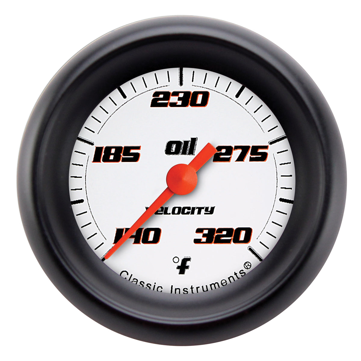 Classic Instruments Velocity White 2-1/8" Oil Temperature Full Sweep Gauge - VS128WBPF
