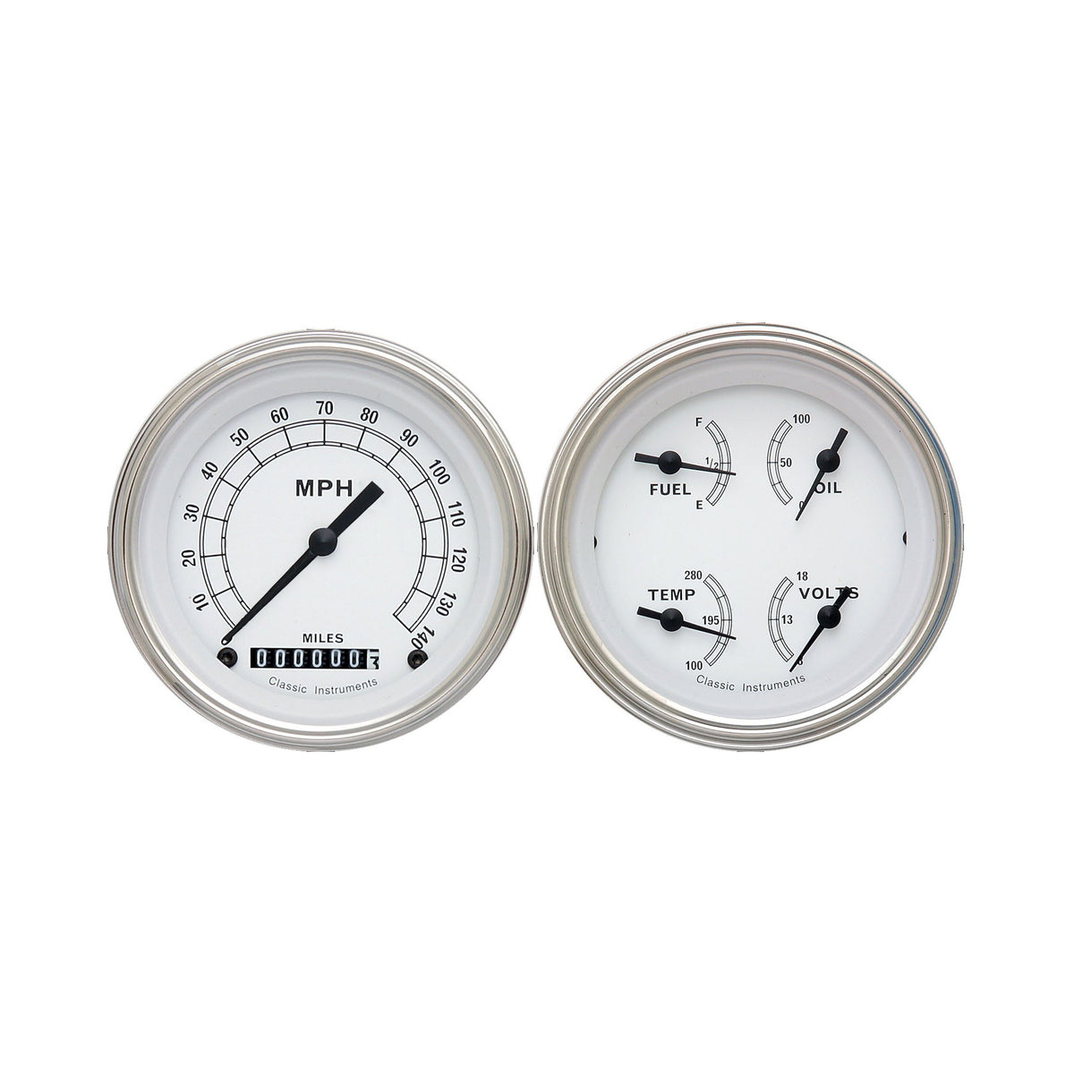 Classic Instruments Classic White Two Gauge Set - CW02SLF