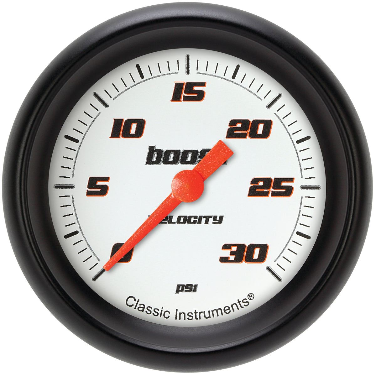 Classic Instruments Velocity White 2-5/8" Boost Gauge (30 PSI) - VS342WBPF