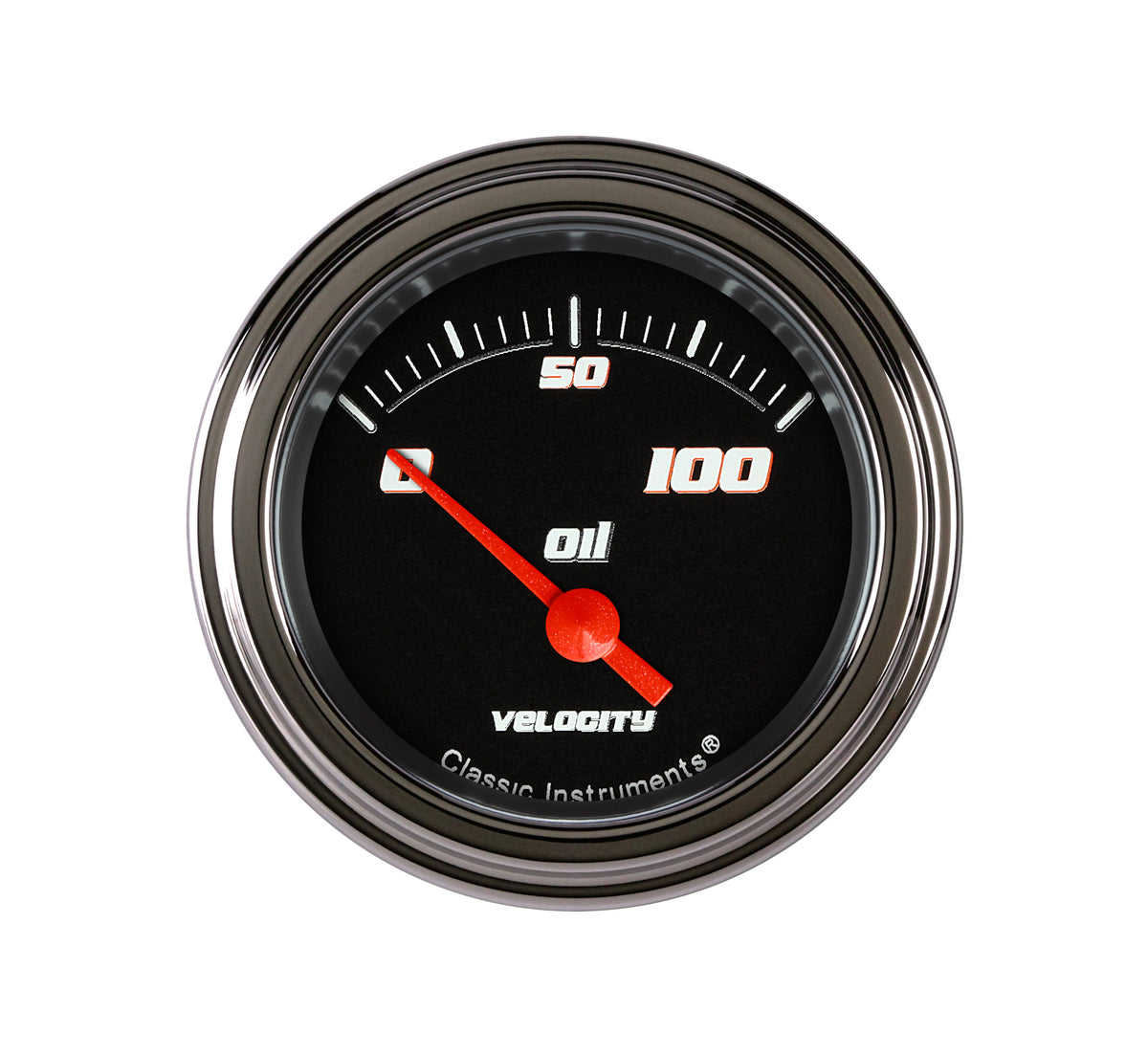 Classic Instruments Velocity Black 2-1/8" Oil Pressure / (100 PSI) - VS81BSLC