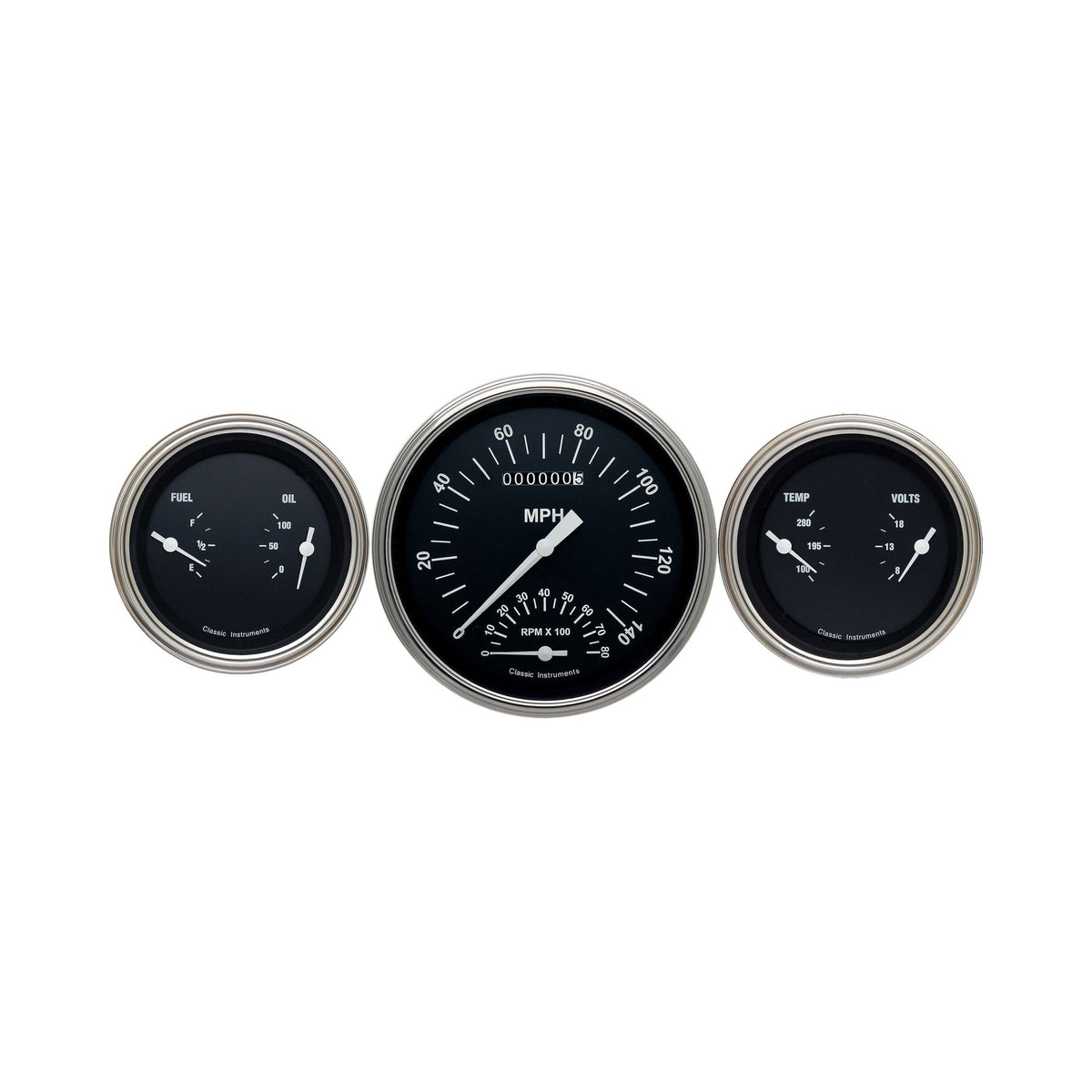 Classic Instruments Hot Rod 5" SpeedTach with Two 3" Gauges GM - HR61SLC