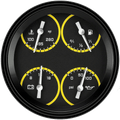 Classic Instruments AutoCross Yellow 4-5/8" Quad Gauge - AX31YBLF