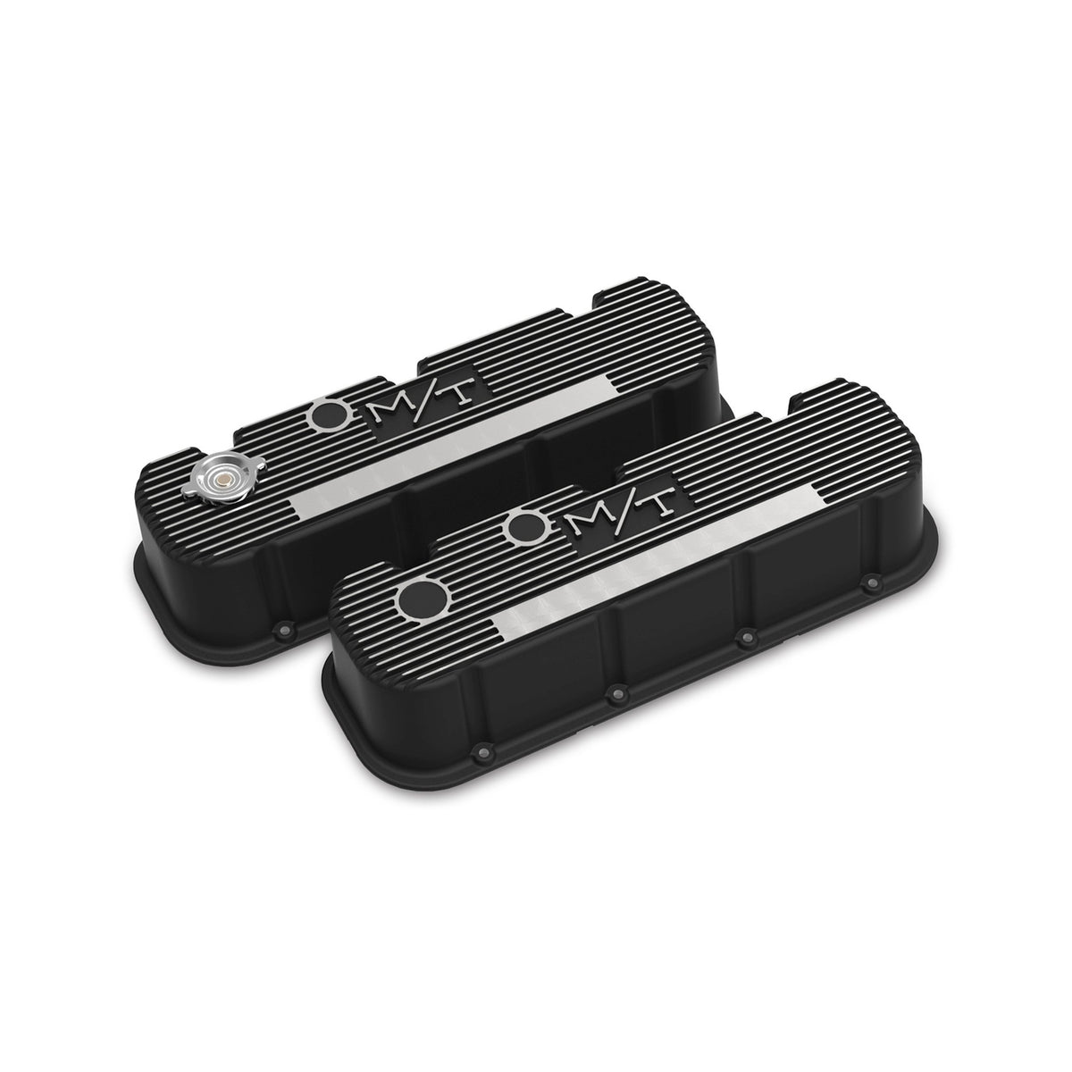 Holley Tall M/T Valve Covers for Big Block Chevy Engines
- Satin Black Finish with Machined Fins/Logo - 241-152