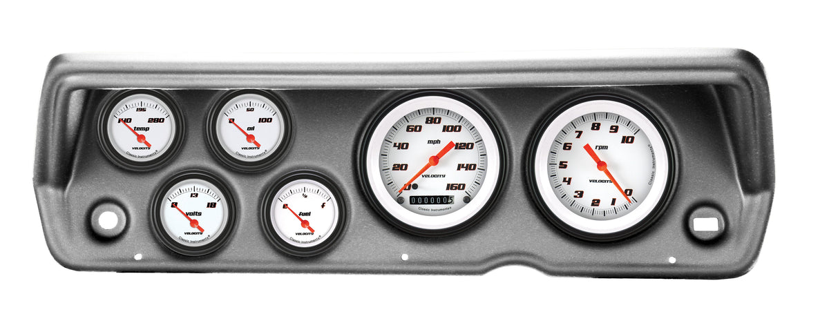 Classic Instruments 1970-76 Duster Velocity White Six Gauge Set Mopar - CDDU70VSW01BA