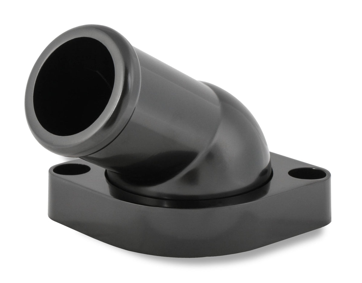 Mr. Gasket GM LS Water Neck - Swivel - 30 Degree Angle - Black - 2670BK