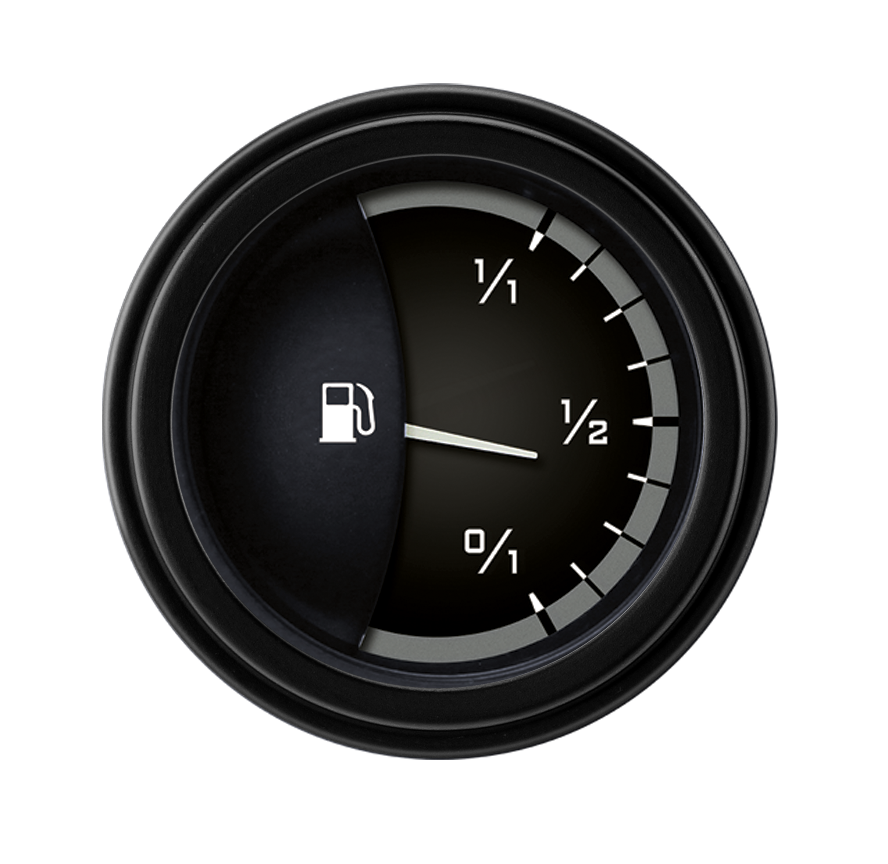 Classic Instruments AutoCross Gray 2-1/8" Fuel Level Gauge - AX12GBLF