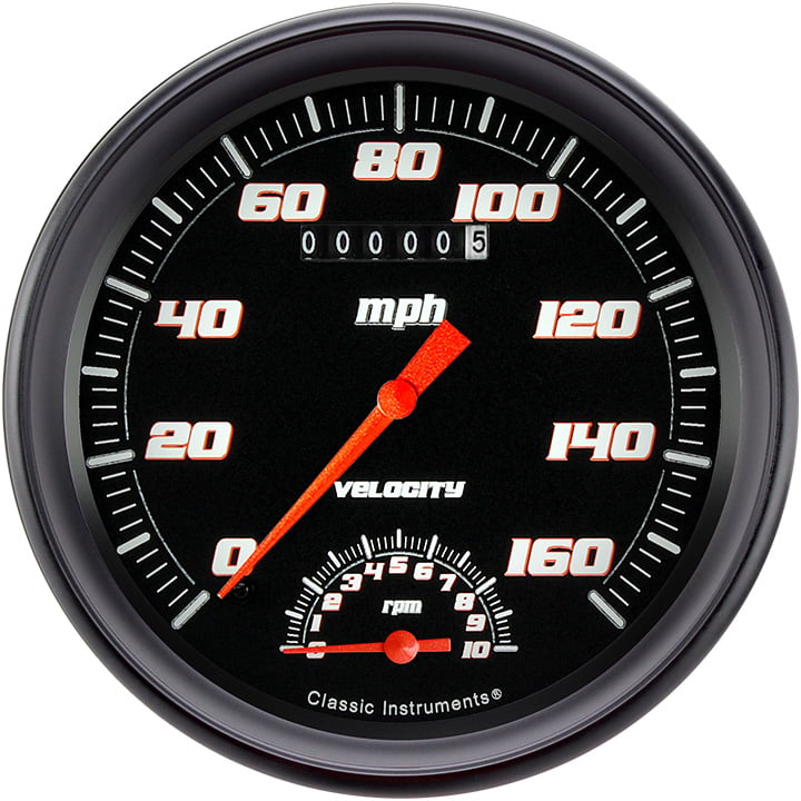 Classic Instruments Velocity Black 5" Inch Speedtachular Gauge - VS50BBPF