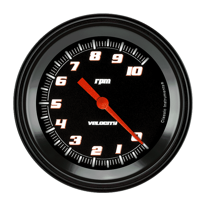 Classic Instruments Velocity Black 3-3/8" Tachometer Gauge - VS10BBLF