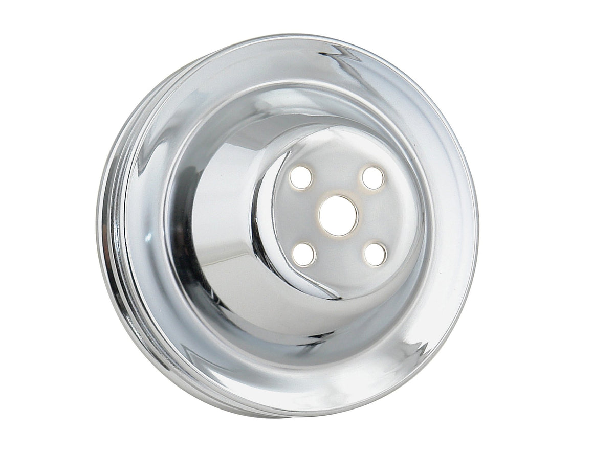 Mr. Gasket Water Pump Pulley - Chrome - Double Groove - 4971
