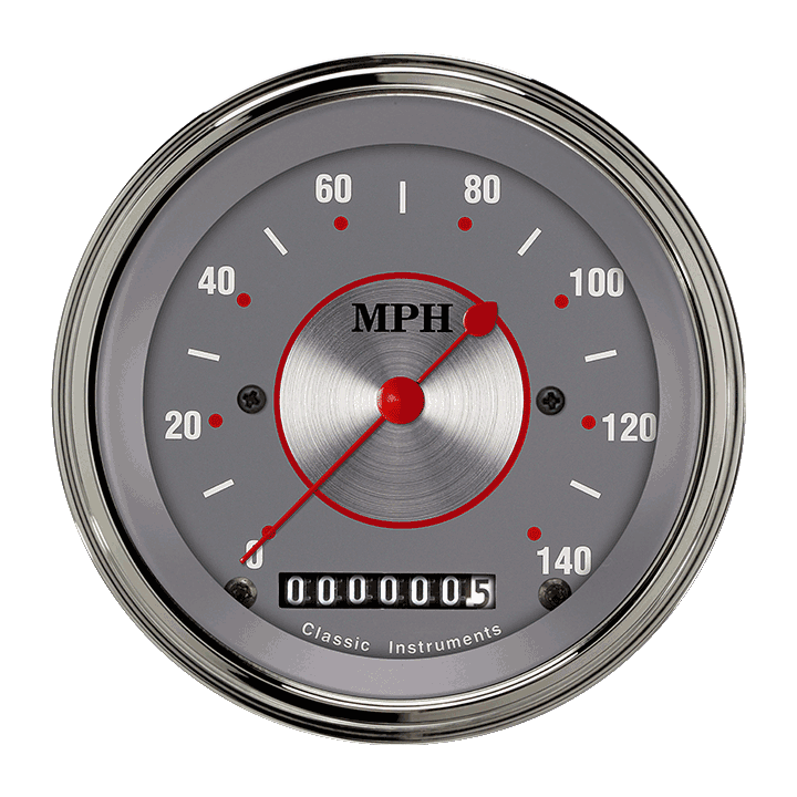 Classic Instruments Silver Series 3" Speedometer Gauge (140 MPH) - SS55SLC