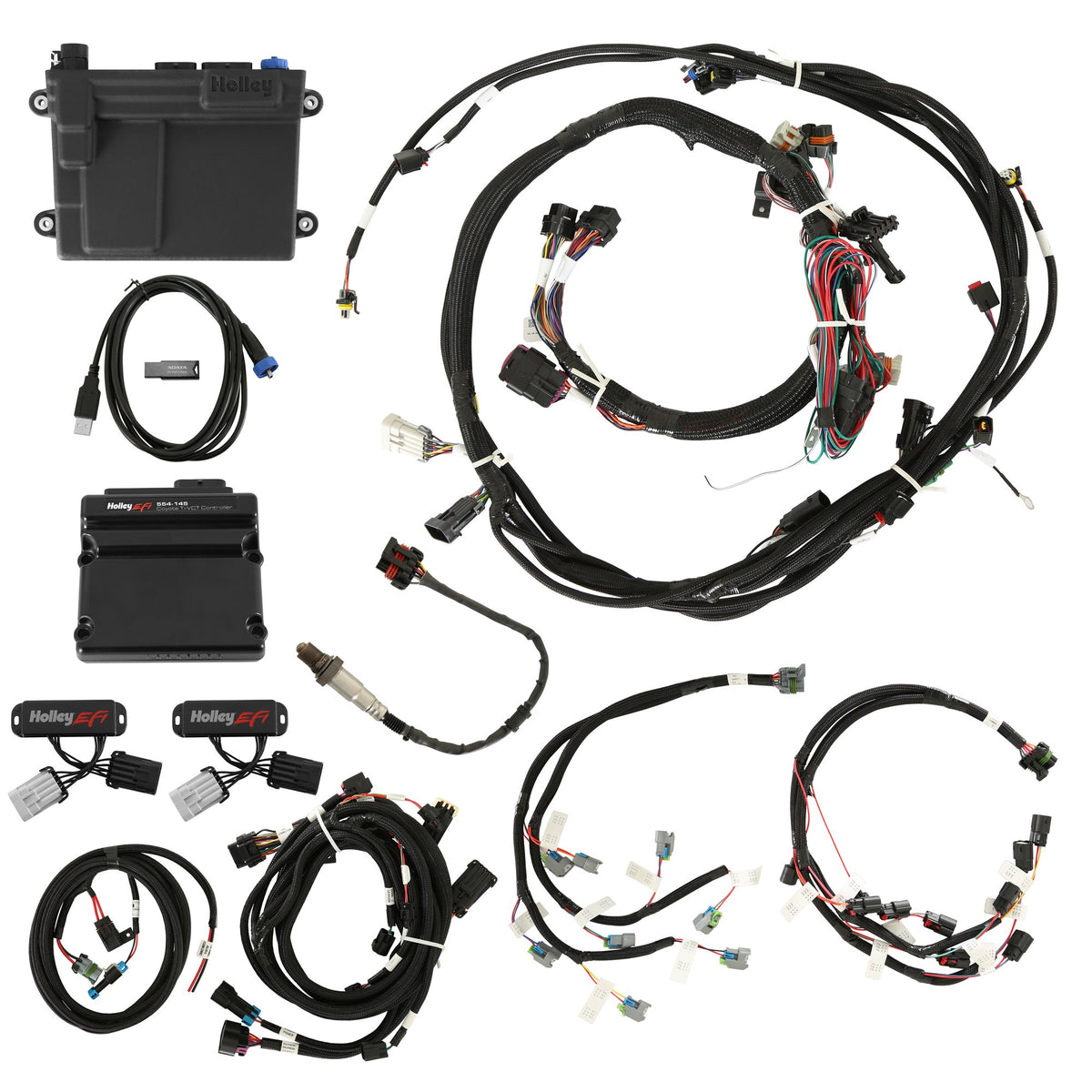 Holley EFI 2011-2012 Ford Coyote Ti-VCT HP EFI Kit, BOSCH O2, USCAR INJ - 550-619