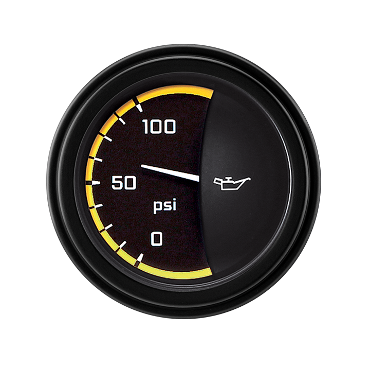 Classic Instruments AutoCross Yellow 2-1/8" Oil Pressure Gauge - AX81YBLF