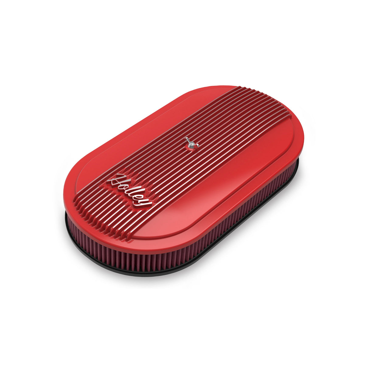 Holley Vintage Series Oval Air Cleaner - Gloss Red Machined - 120-404