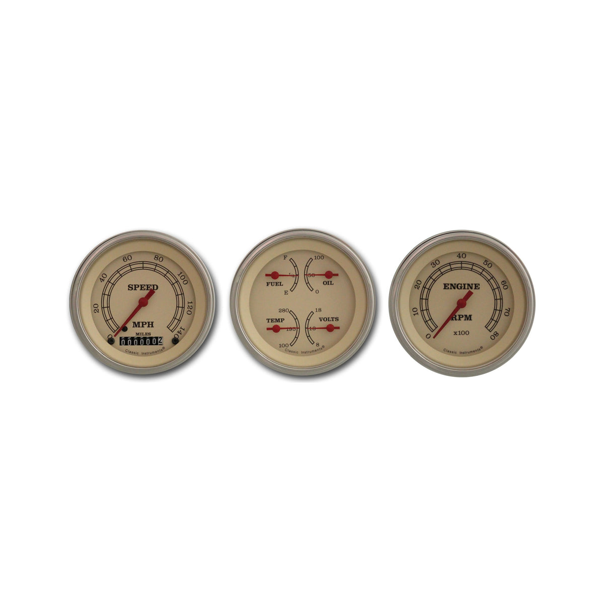 Classic Instruments Vintage 3" Speedo/Quad/Tach-GM - VT03SLC