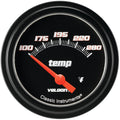 Classic Instruments Velocity Black 2-5/8" Short Sweep Water Temp Gauge - VS226BBLF-12