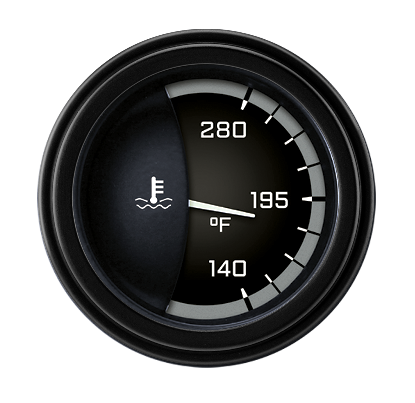 Classic Instruments AutoCross Gray 2-1/8" Water Temperature Gauge - AX26GBLF