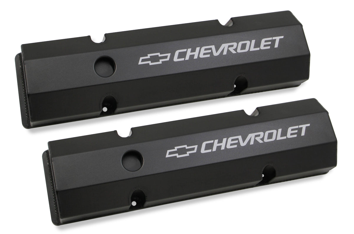 Holley GM Licensed Valve Cover - Track Series - SBC
- Fabricated Aluminum - Perimeter Bolt - Black - 241-288