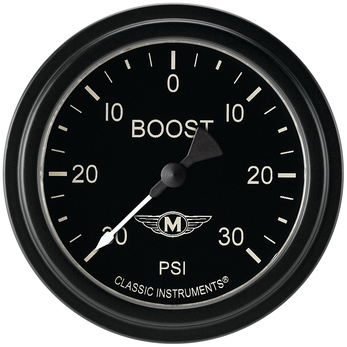 Classic Instruments Moal Bomber 2-5/8" Boost/Vac Gauge - MA341BLF