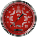 Classic Instruments V8 Red Steelie 4-5/8" Speedometer Gauge - V8RS58SLC