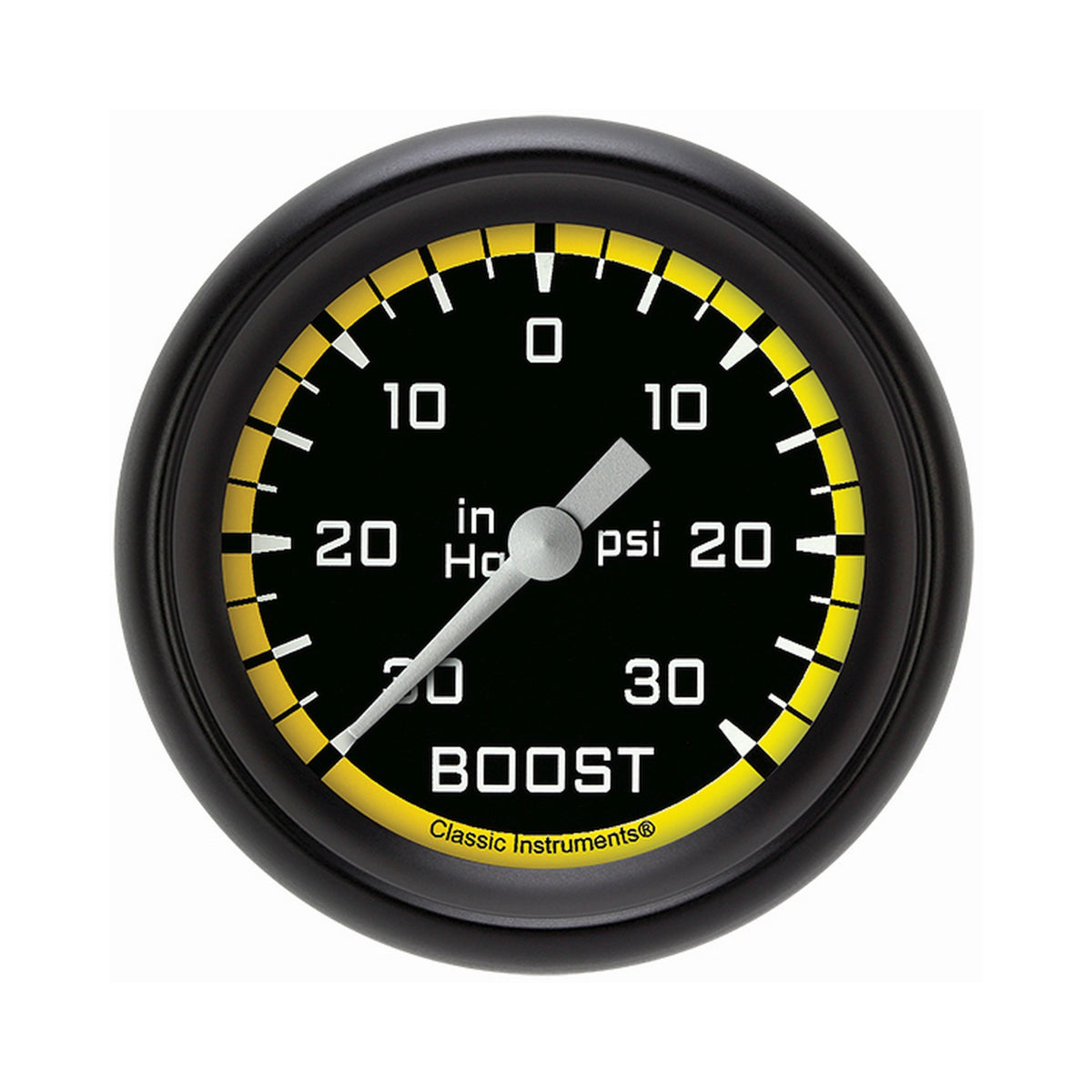 Classic Instruments Autocross Yellow 2-5/8" Boost/Vac Gauge - AX341YBPF