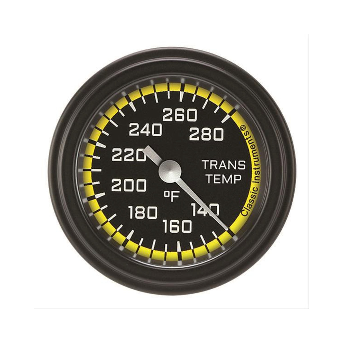 Classic Instruments Autocross Yellow 2-1/8" Transmission Temperature Gauge - AX127YBLF