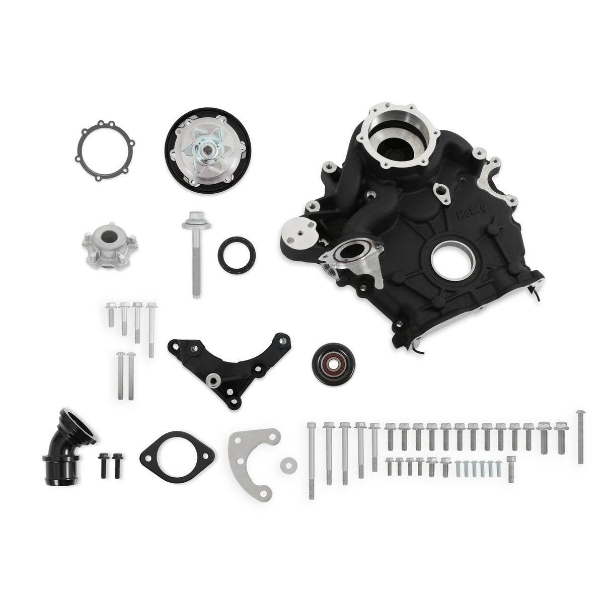 Holley Godzilla High-Mount Accessory Drive - OE Oiling System - Base Kit - Black - 20-300BK