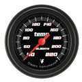 Classic Instruments Velocity Black 2-1/8" Stock Eliminator Tempature Gauge - VS129BBLF